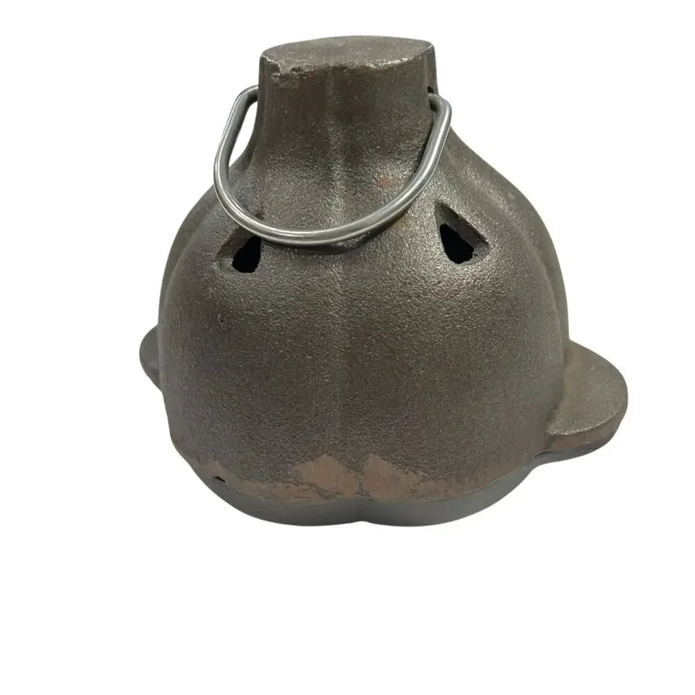 Cast Iron Garlic Roaster Base and Lid with Handle Heavy Duty Oven BBQ Grill